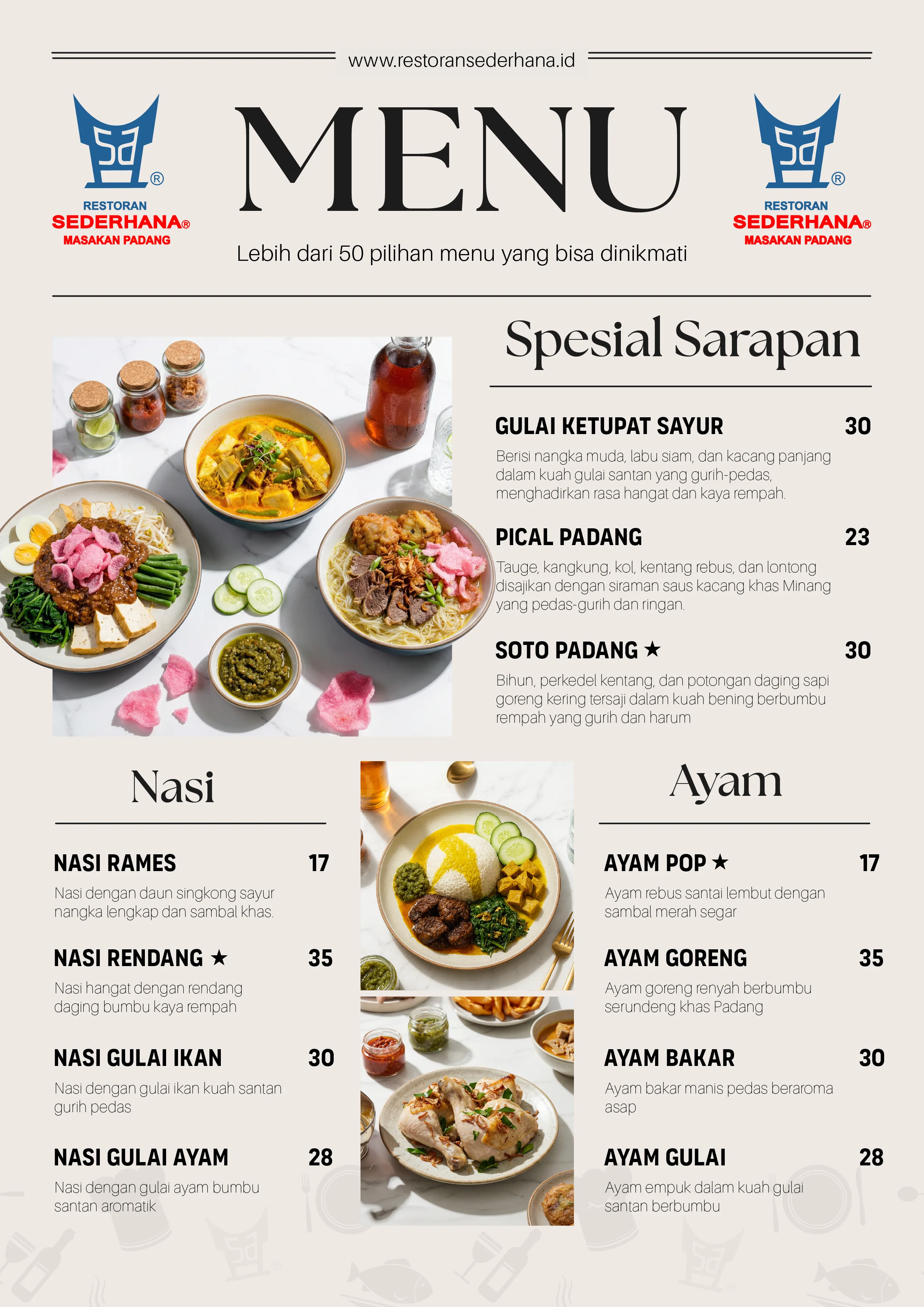 Menus & price lists 1